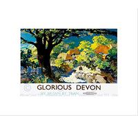Wee Blue Coo TRAVEL RAILWAY DEVON ENGLAND UK GLORIOUS VILLAGE TREE FRAMED ART PRINT B12X10248