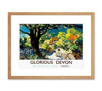 Wee Blue Coo Travel Railway Devon England UK Glorious Village Tree Framed Wall Art Print