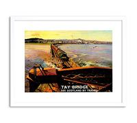 Wee Blue Coo TRAVEL RAILWAY TRAIN TAY BRIDGE DUNDEE SCOTLAND RIVER FRAMED PRINT F97X7283