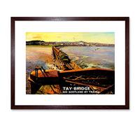 Wee Blue Coo Travel Railway Train Tay Bridge Dundee Scotland River Framed Wall Art Print