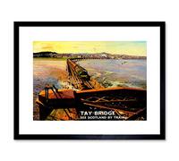 Wee Blue Coo Travel Railway Train Tay Bridge Dundee Scotland River Framed Wall Art Print