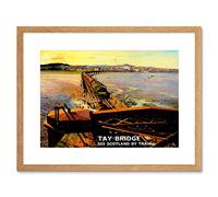 Wee Blue Coo Travel Railway Train Tay Bridge Dundee Scotland River Framed Wall Art Print