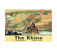 Wee Blue Coo Travel River Castle Landscape Rhine Vintage Ad Wall Art Print