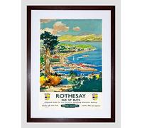 Wee Blue Coo Travel Rothesay Isle Of Bute British Railways Harbour River Art Framed Wall Art Print