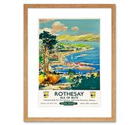 Wee Blue Coo Travel Rothesay Isle Of Bute British Railways Harbour River Art Framed Wall Art Print