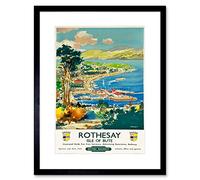 Wee Blue Coo Travel Rothesay Isle Of Bute British Railways Harbour River Art Framed Wall Art Print