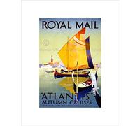 Wee Blue Coo Travel Royal Mail Atlantis Cruise Gondola Venice Italy UK Art Wall Art Print