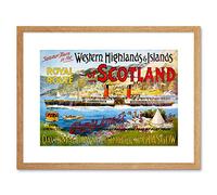 Wee Blue Coo Travel Royal Mail Steamer Scotland Glasgow UK Vintage Framed Wall Art Print