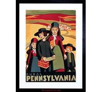 Wee Blue Coo Travel Rural Pennsylvania USA Amish Vintage Advertising Framed Wall Art Print