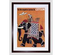 Wee Blue Coo Travel Sapphire Ceylon Sri Lanka Elephant Mahout Framed Wall Art Print
