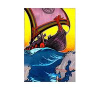 Wee Blue Coo Travel Scandinavia Viking Longship Sail Ocean Sea USA Wall Art Print
