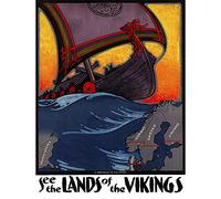 Wee Blue Coo Travel Scandinavia Viking Longship Wave Sea Sail USA Art Print Poster Wall Decor 12X16 Inch