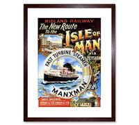 Wee Blue Coo TRAVEL SHIP LINE BOAT FERRY ISLE MAN IRISH SEA MANX UK FRAMED PRINT F97X7287