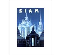 Wee Blue Coo TRAVEL SIAM THAILAND BANGKOK TEMPLE ORNATE BUDDHIST FRAMED ART PRINT B12X12377