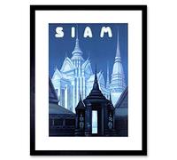 Wee Blue Coo Travel Siam Thailand Bangkok Temple Ornate Buddhist Framed Wall Art Print