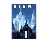 Wee Blue Coo Travel Siam Thailand Bangkok Temple Ornate Buddhist Wall Art Print