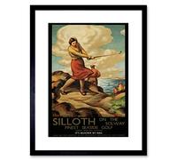 Wee Blue Coo TRAVEL SILLOTH CUMBRIA SOLWAY GOLF UK RAIL TRAIN ADVERT FRAMED PRINT F97X6914