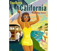Wee Blue Coo Travel Southern California Beach Surf Summer Art Print Poster Wall Decor 12X16 Inch