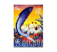 Wee Blue Coo Travel Sport Fishing Veracruz Mexico Mariachi Vintage Wall Art Print