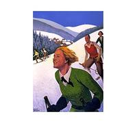Wee Blue Coo Travel Sport Hohwald Alsace Winter Snow Ski Skiing Skiier Wall Art Print