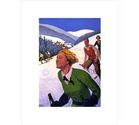 Wee Blue Coo TRAVEL SPORT TOURISM HOHWALD ALSACE WINTER SNOW SKI SKIING FRAME PRINT B12X11322