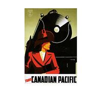 Wee Blue Coo Travel Style Woman Train Rail Engine Hat Engine Canada Wall Art Print