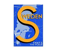 Wee Blue Coo Travel Sweden Stockholm Malmo Gothenburg Map Picture Wall Art Print