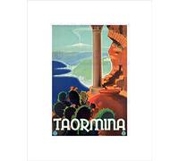 Wee Blue Coo TRAVEL TAORMINA SICILY ITALY GREEK THEATRE RUIN SEA ETNA FRAMED PRINT B12X6543