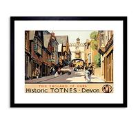 Wee Blue Coo TRAVEL TOTNES DEVON GWR OLD TOWN UK VILLAGE HIGH STREET FRAMED PRINT F97X6959