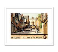 Wee Blue Coo Travel Totnes Devon Gwr Old Town UK Village High Street Framed Wall Art Print