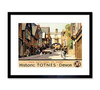 Wee Blue Coo Travel Totnes Devon Gwr Old Town UK Village High Street Framed Wall Art Print
