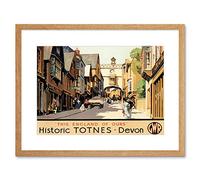 Wee Blue Coo Travel Totnes Devon Gwr Old Town UK Village High Street Framed Wall Art Print