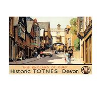 Wee Blue Coo Travel Totnes Devon Gwr Old Town UK Village High Street Wall Art Print