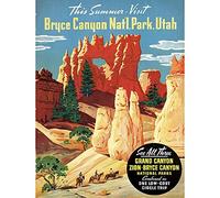 Wee Blue Coo Travel Tourism Bryce Canyon Rock Bridge Utah USA Art Print Poster Wall Decor 12X16 Inch