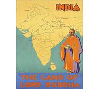 Wee Blue Coo Travel Tourism India Land Buddha Map River Art Print Poster Wall Decor 12X16 Inch