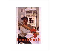 Wee Blue Coo TRAVEL TOURISM INNSBRUCK TYROL SKI WINTER SPORT FRAMED ART PRINT MOUNT B12X11349