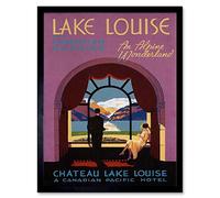 Wee Blue Coo Travel Tourism Lake Louise Rocky Mountains Canada Vintage Advert Art Print Framed Poster Wall Decor 12X16 Inch