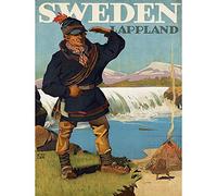 Wee Blue Coo Travel Tourism Lappland Sweden Glacier Lavvu Sami Art Print Poster Wall Decor 12X16 Inch