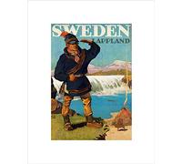 Wee Blue Coo TRAVEL TOURISM LAPPLAND SWEDEN GLACIER LAVVU SAMI FRAMED ART PRINT B12X7963