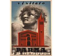 Wee Blue Coo Travel Tourism Parma Cathedral Italy Vintage Retro Advertising Art Print Poster Wall Decor 12X16 Inch