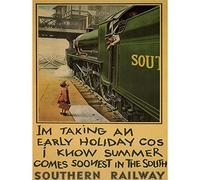 Wee Blue Coo Travel Tourism Railway Southern Holiday UK Vintage Advertising Art Print Poster Wall Decor 12X16 Inch