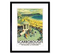 Wee Blue Coo Travel Tourism Scarborough Beach Resort Yorkshire UK Framed Wall Art Print