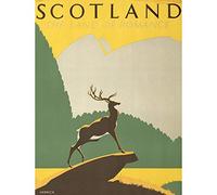 Wee Blue Coo Travel Tourism Transport Scotland Stag Anchor Highlands Art Print Poster Wall Decor 12X16 Inch