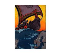 Wee Blue Coo Travel Tourism Transport Viking Longboat Scandinavia USA Wall Art Print