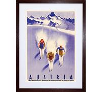 Wee Blue Coo Travel Tourism Winter Sport Austria Ski Snow Alps Picture Framed Wall Art Print