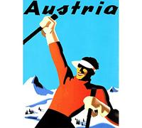Wee Blue Coo TRAVEL TOURISM WINTER SPORT SKI SNOW ALPINE AUSTRIA ART POSTER PRINT 18x24 INCH LV4325