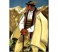 Wee Blue Coo Travel Tourism Zakopane Mountain Resort Poland Dress Tradition Art Print Poster Wall Decor 12X16 Inch