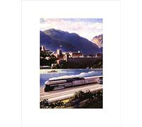 Wee Blue Coo TRAVEL TRAIN RAIL WEST POINT MILITARY ACADEMY NEW YORK FRAMED PRINT B12X11441