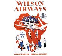 Wee Blue Coo Travel Transport African Air Service Wilson Map Palm Compass Kenya Fine Art Print Poster 30X40Cm Cc2093