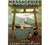 Wee Blue Coo Travel Transport Far East Orient Japan Liner Ocean Ship France Fine Art Print Poster 30X40Cm Cc2135